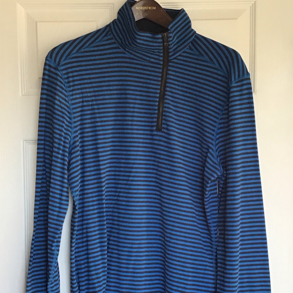 Lululemon Athletica Blue and Black Striped Pullover